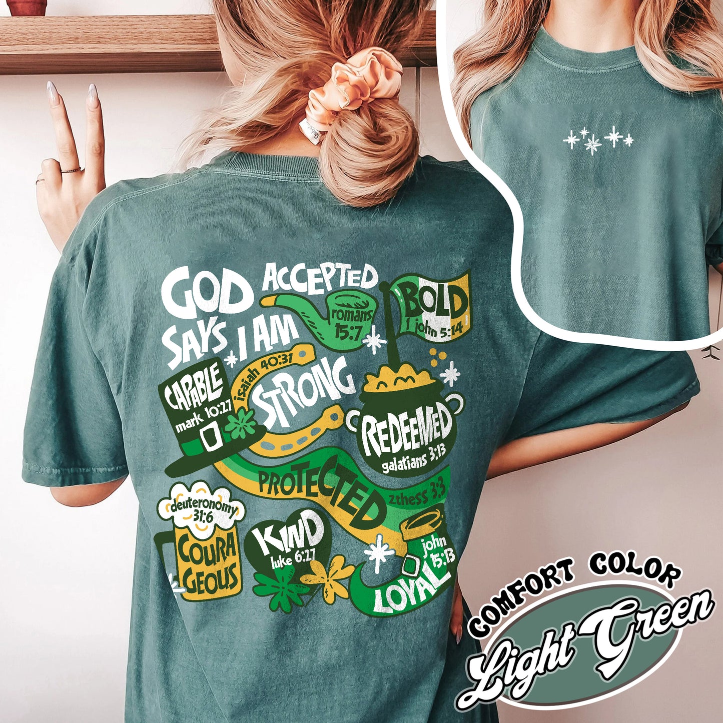 God Says I Am St Patrick's Day Comfort Colors shirt, God Says That I Am Patricks Day, Happy St Patricks Day, Christian Shirt, Aesthetic Christian Shirt