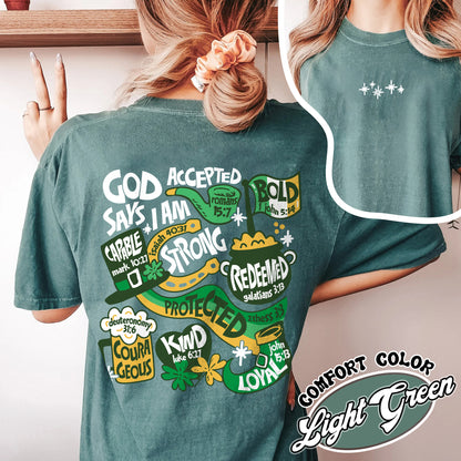 God Says I Am St Patrick's Day Comfort Colors shirt, God Says That I Am Patricks Day, Happy St Patricks Day, Christian Shirt, Aesthetic Christian Shirt