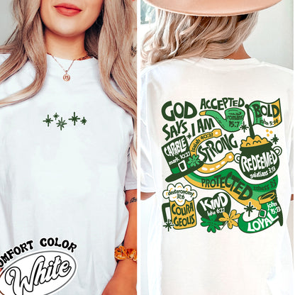 God Says I Am St Patrick's Day Comfort Colors shirt, God Says That I Am Patricks Day, Happy St Patricks Day, Christian Shirt, Aesthetic Christian Shirt