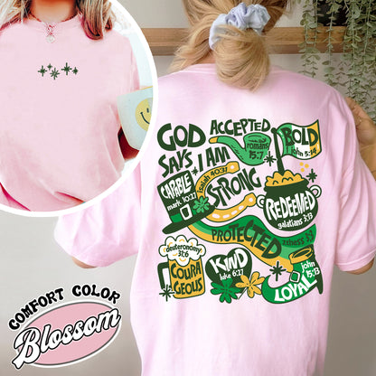 God Says I Am St Patrick's Day Comfort Colors shirt, God Says That I Am Patricks Day, Happy St Patricks Day, Christian Shirt, Aesthetic Christian Shirt