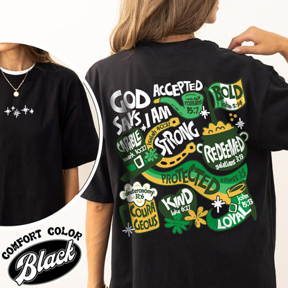 God Says I Am St Patrick's Day Comfort Colors shirt, God Says That I Am Patricks Day, Happy St Patricks Day, Christian Shirt, Aesthetic Christian Shirt