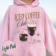 Iced Coffee Club Hoodie, Coquette Hoodie, Coquette Girl, Pink Bow Hoodie, Iced Coffee Addict Hoodie, Coffee First