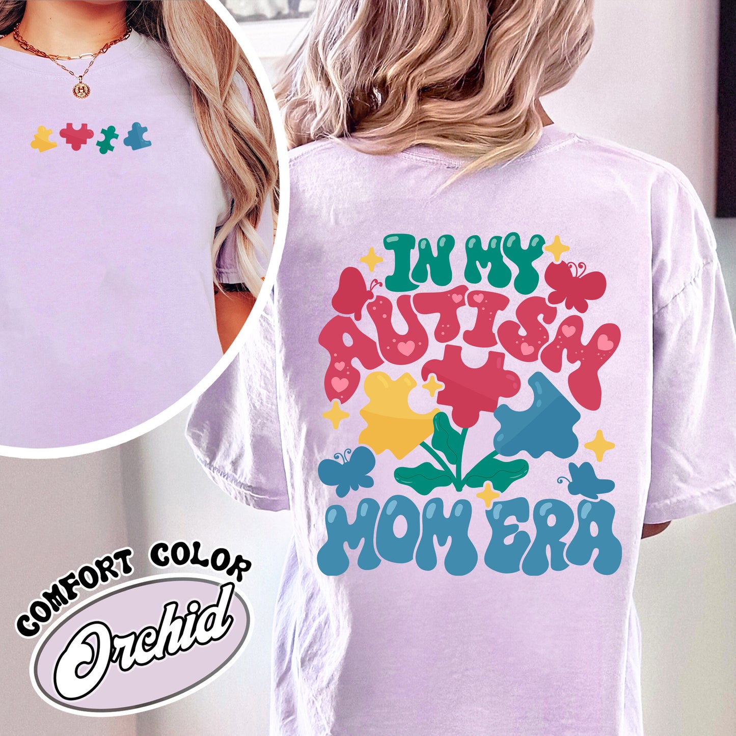 Autism Awareness Comfort Color Shirt, In My Autism Mom Era, Neurodiversity Affirming Shirt