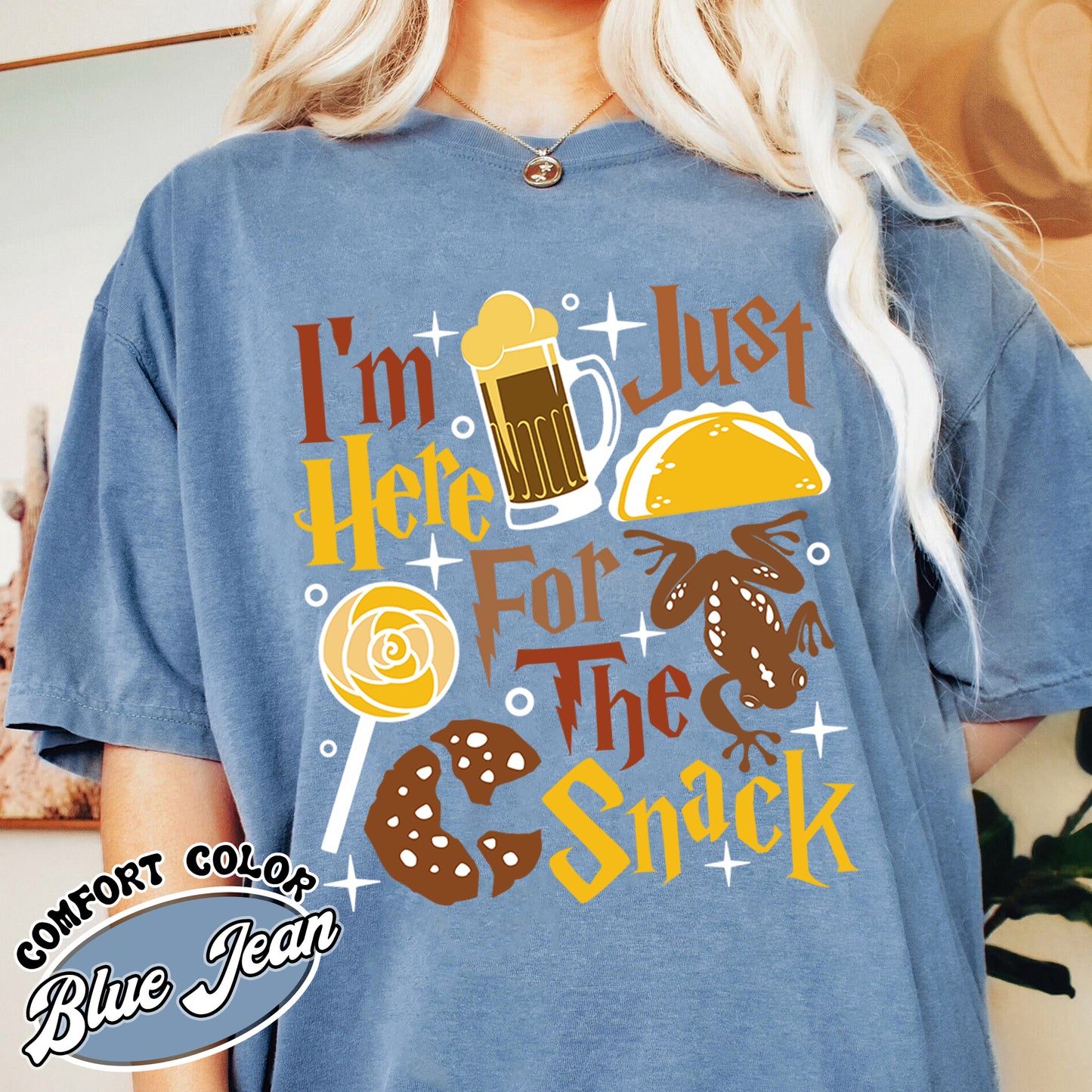 Im Just Here For The Snacks Comfort Color Shirts, Im Just Here For The Snacks Tshirts, Wizard Graphic Tee, Wizard Shirt, Hp Fan Gift, Theme Park Shirt