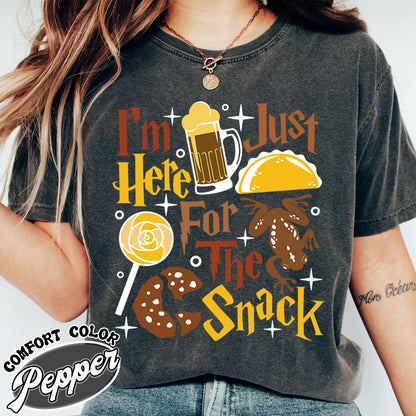 Im Just Here For The Snacks Comfort Color Shirts, Im Just Here For The Snacks Tshirts, Wizard Graphic Tee, Wizard Shirt, Hp Fan Gift, Theme Park Shirt