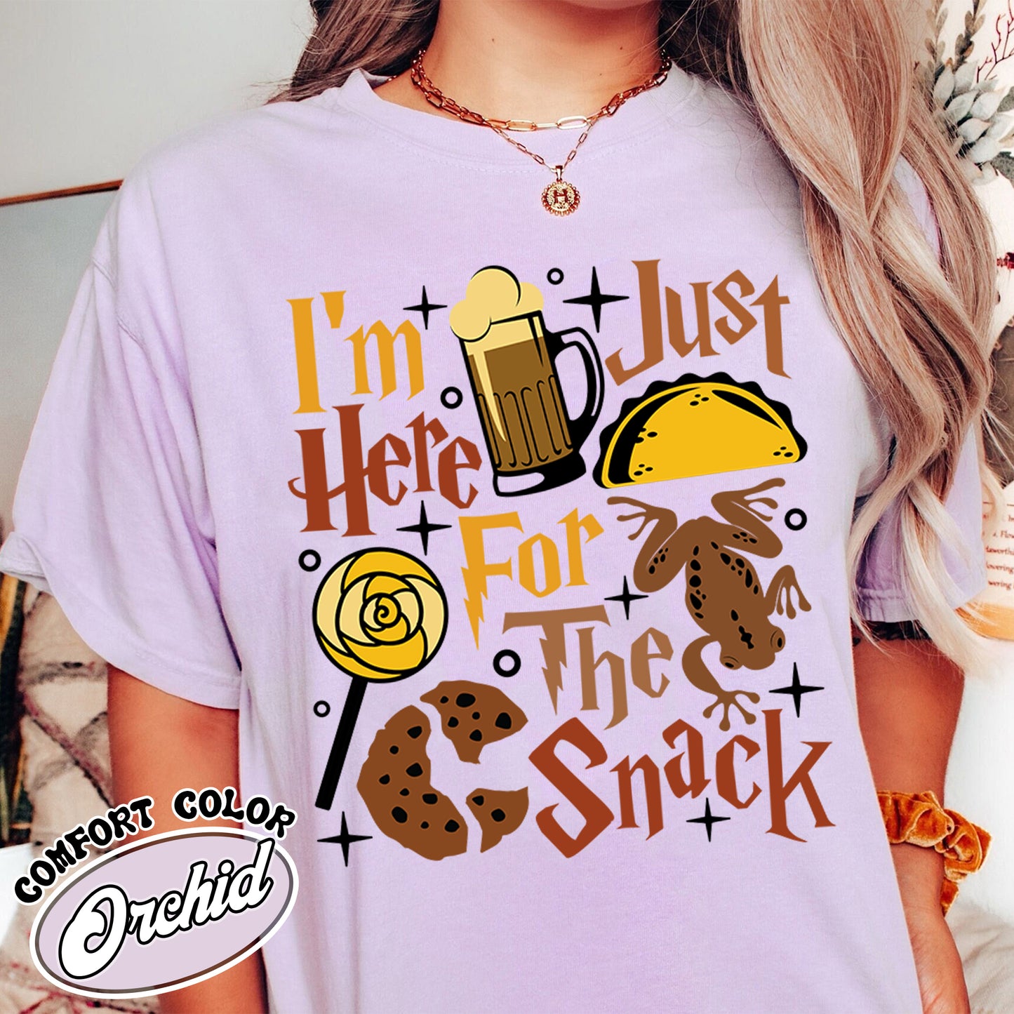 Im Just Here For The Snacks Comfort Color Shirts, Im Just Here For The Snacks Tshirts, Wizard Graphic Tee, Wizard Shirt, Hp Fan Gift, Theme Park Shirt