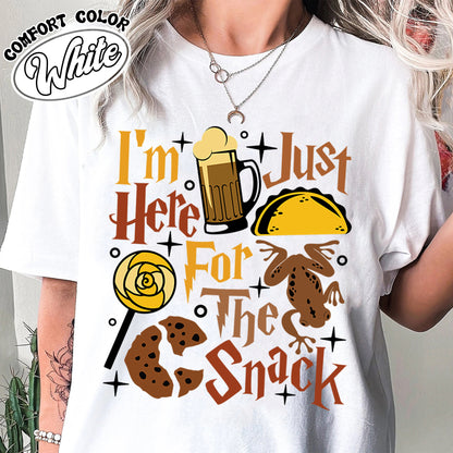 Im Just Here For The Snacks Comfort Color Shirts, Im Just Here For The Snacks Tshirts, Wizard Graphic Tee, Wizard Shirt, Hp Fan Gift, Theme Park Shirt