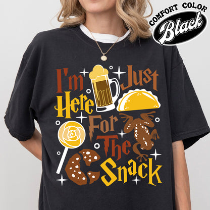 Im Just Here For The Snacks Comfort Color Shirts, Im Just Here For The Snacks Tshirts, Wizard Graphic Tee, Wizard Shirt, Hp Fan Gift, Theme Park Shirt