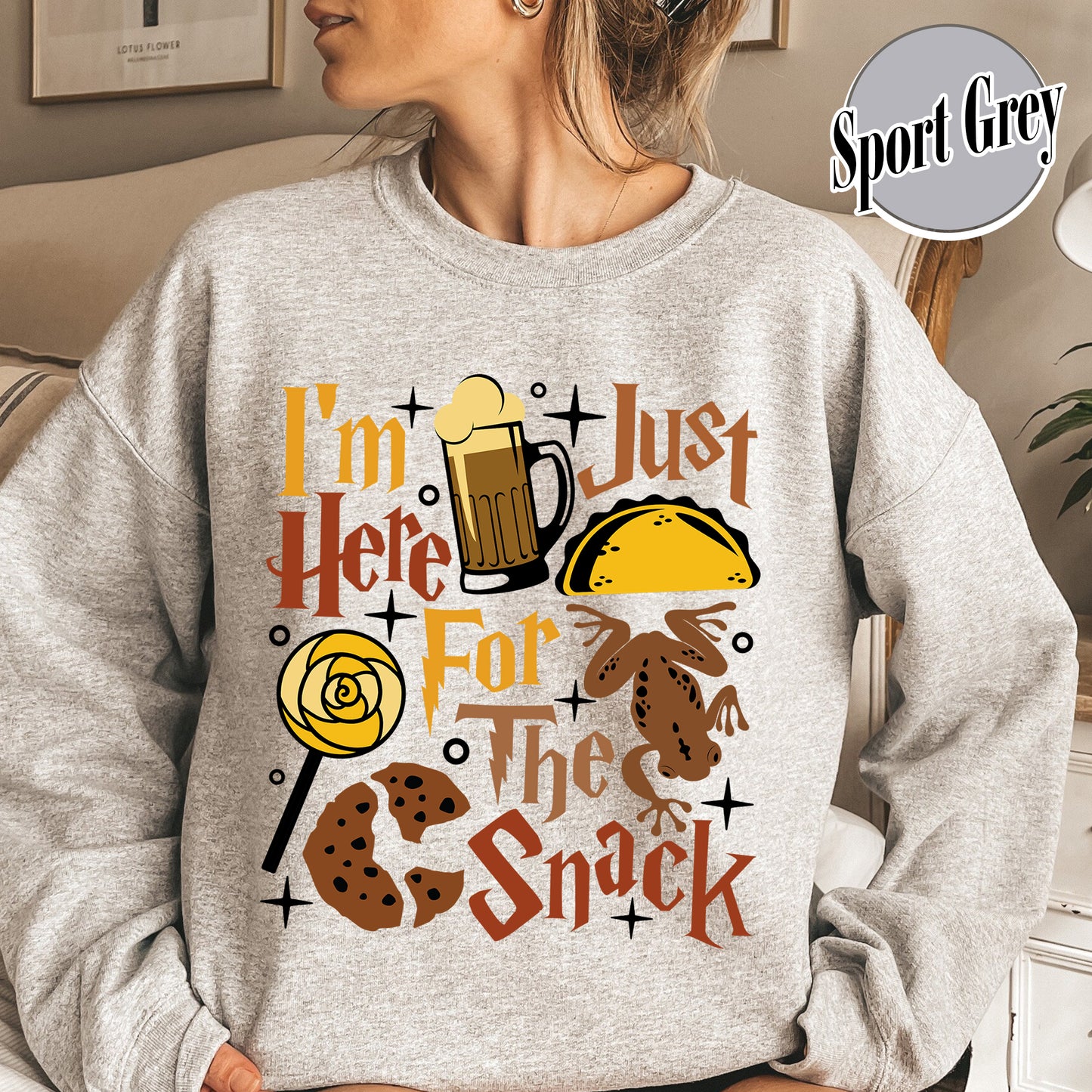 Im Just Here For The Snacks Sweatshirts, Im Just Here For The Snacks, Wizard Graphic, Wizard Sweatshirt, Hp Fan Gift, Theme Park Sweatshirt