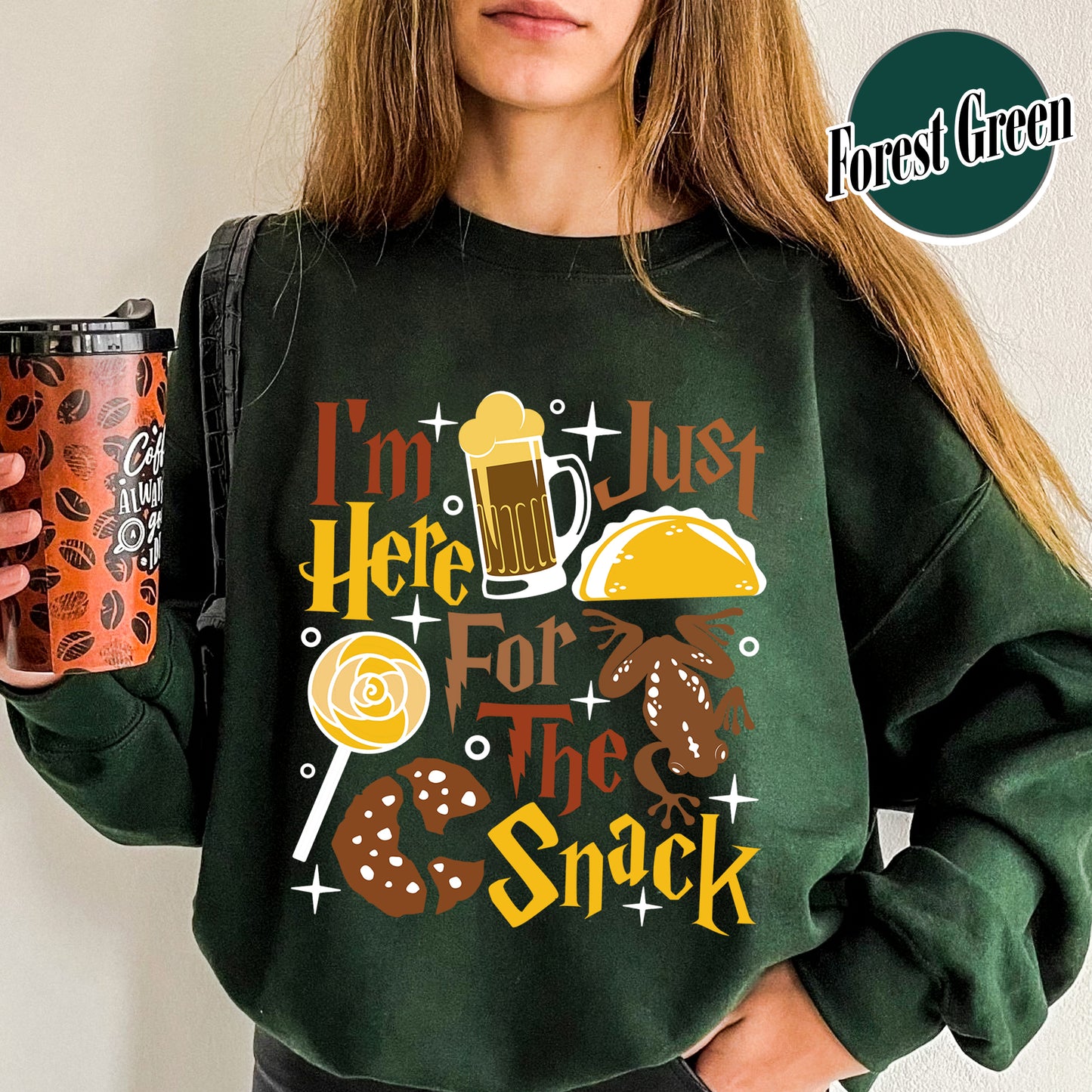 Im Just Here For The Snacks Sweatshirts, Im Just Here For The Snacks, Wizard Graphic, Wizard Sweatshirt, Hp Fan Gift, Theme Park Sweatshirt