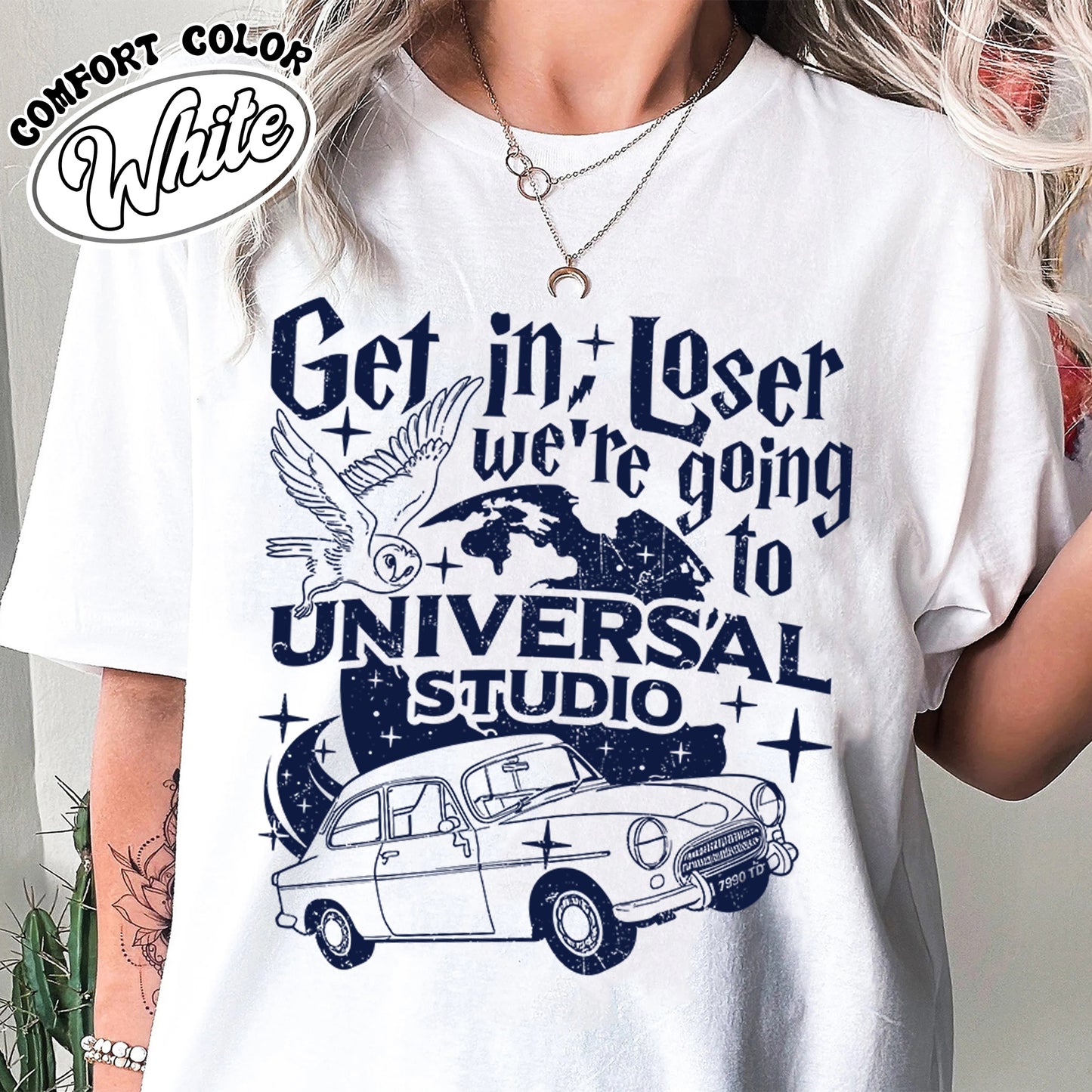 Wizard Flying Car Comfort Colors Shirt, Get In Loser We're Going To Universal Studios Shirt, Theme Park Merch, Wizard Castle, Wizard School Shirt