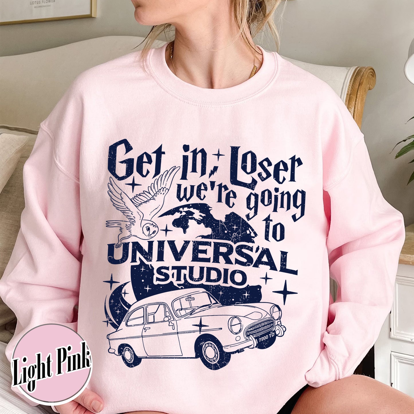 Wizard Flying Car Sweatshirt, Get In Loser We're Going To Universal Studios, Theme Park Merch, Wizard Castle Sweatshirt, Wizard School Sweatshirt