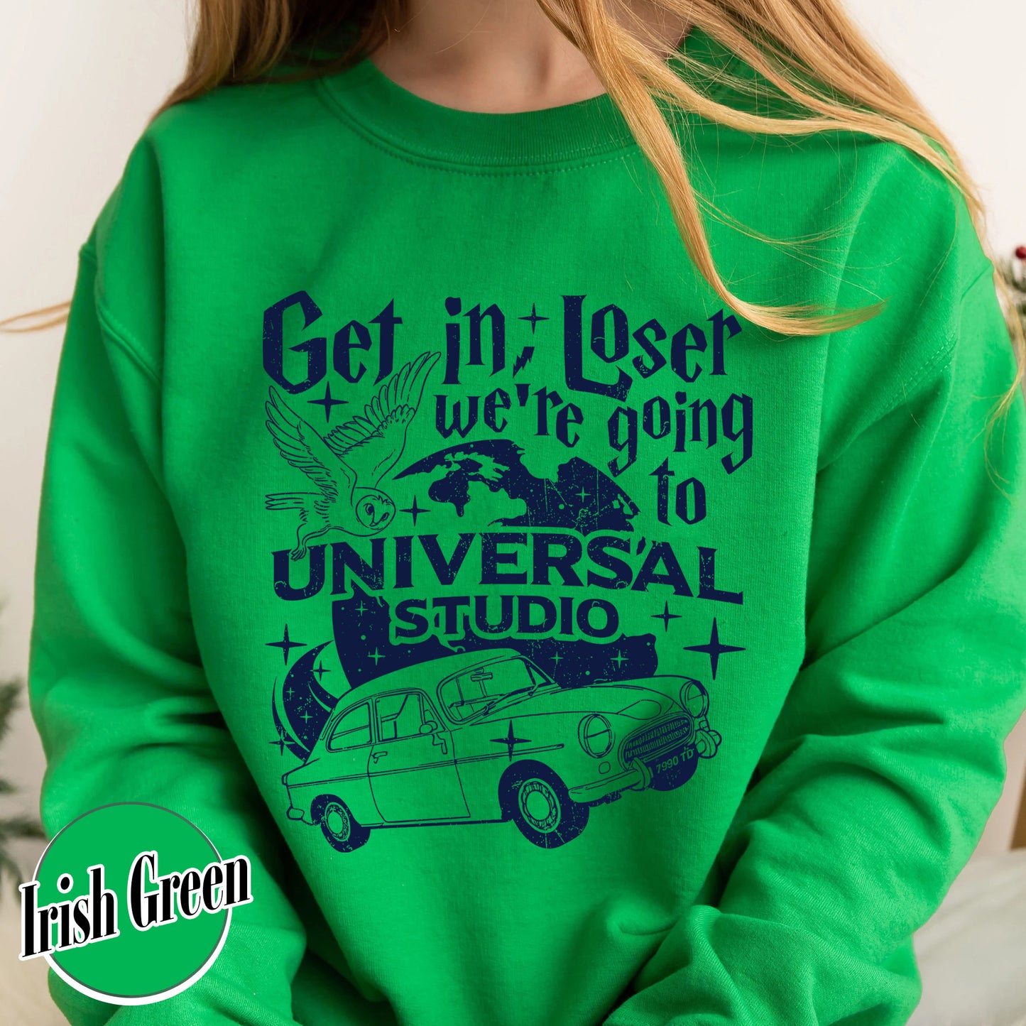 Wizard Flying Car Sweatshirt, Get In Loser We're Going To Universal Studios, Theme Park Merch, Wizard Castle Sweatshirt, Wizard School Sweatshirt