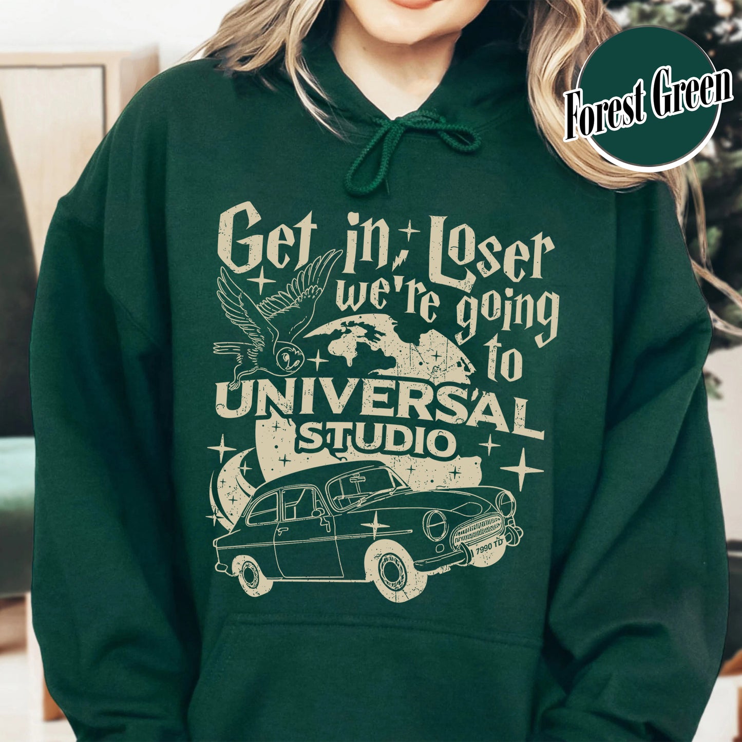 Wizard Flying Car Hoodie, Get In Loser We're Going To Universal Studios Hoodie, Theme Park Merch, Wizard Castle, Wizard School Hoodie