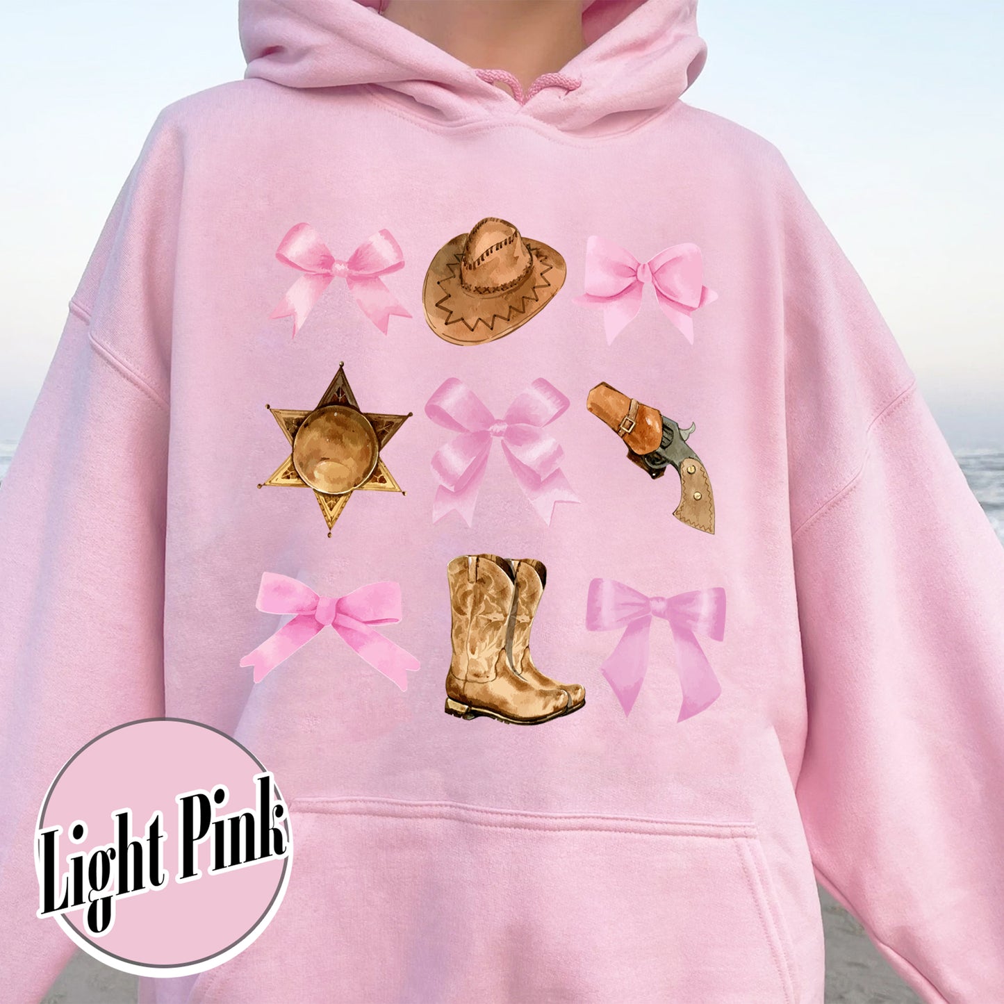 Coquette Cowgirl Hoodie, Soft Girl Era, Bows Cowgirl Hoodie, Pink Bow Coquette Girly, Oversized Hoodie, Soft Girl Aesthetic