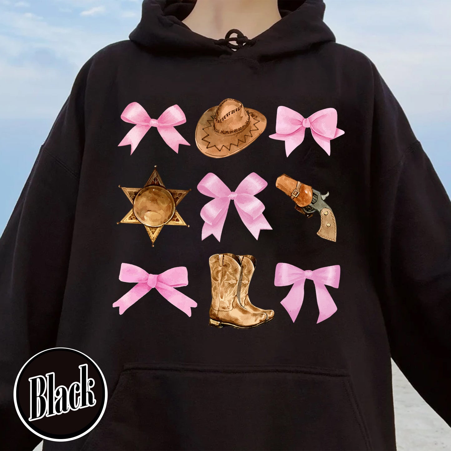 Coquette Cowgirl Hoodie, Soft Girl Era, Bows Cowgirl Hoodie, Pink Bow Coquette Girly, Oversized Hoodie, Soft Girl Aesthetic