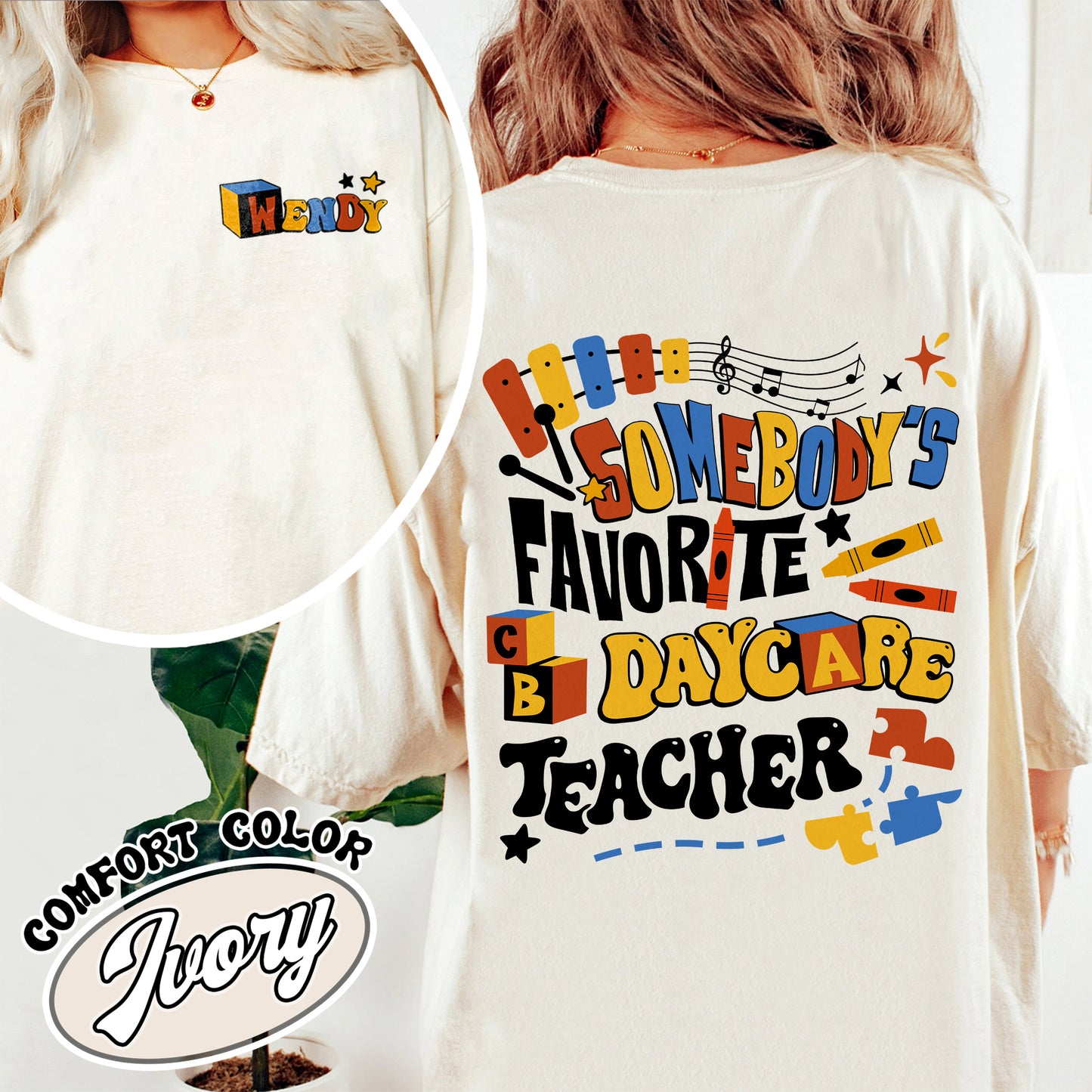 Daycare Comfort Color Shirts, Somone’s Favorite Daycare Teacher Shirt, Daycare Provider Shirt, Daycare Owner Gift, Personalized Daycare Shirt