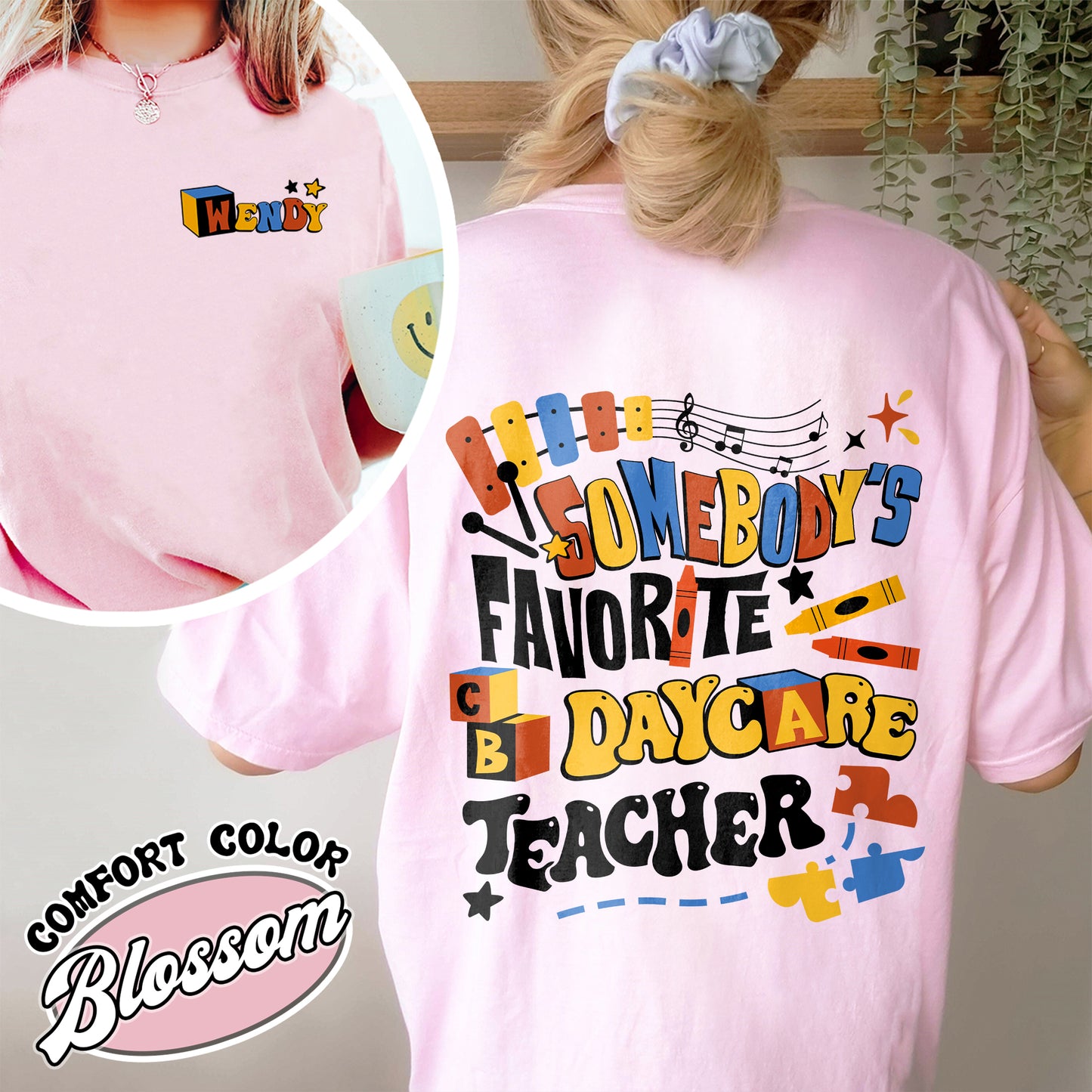 Custom Teacher Comfort Color Shirt, Somone’s Favorite Daycare Teacher Shirt, Daycare Provider Sweatshirt