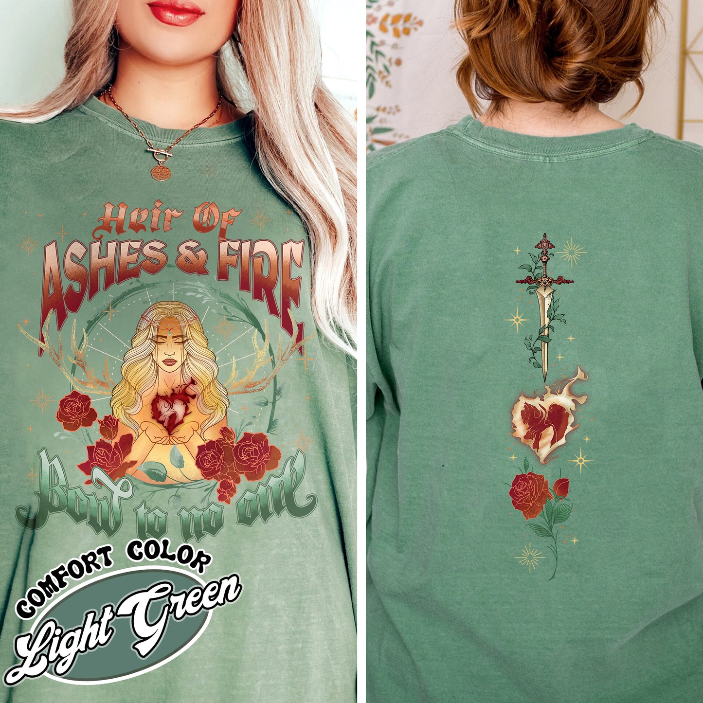 Aelin Galathynius Comfort Colors Shirts, Fireheart Shirt, Gift for Book Lover, TOG Merch