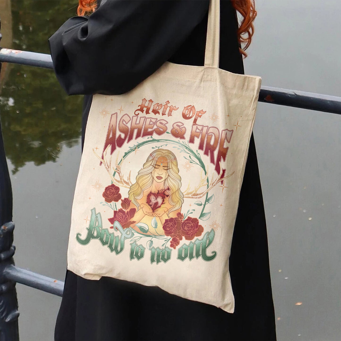 Aelin Galathynius Tote Bag, Aelin Galathynius Bag, Fireheart Bag, TOG Merch Fireheart, Gift for Book Lover, Acotar Merch