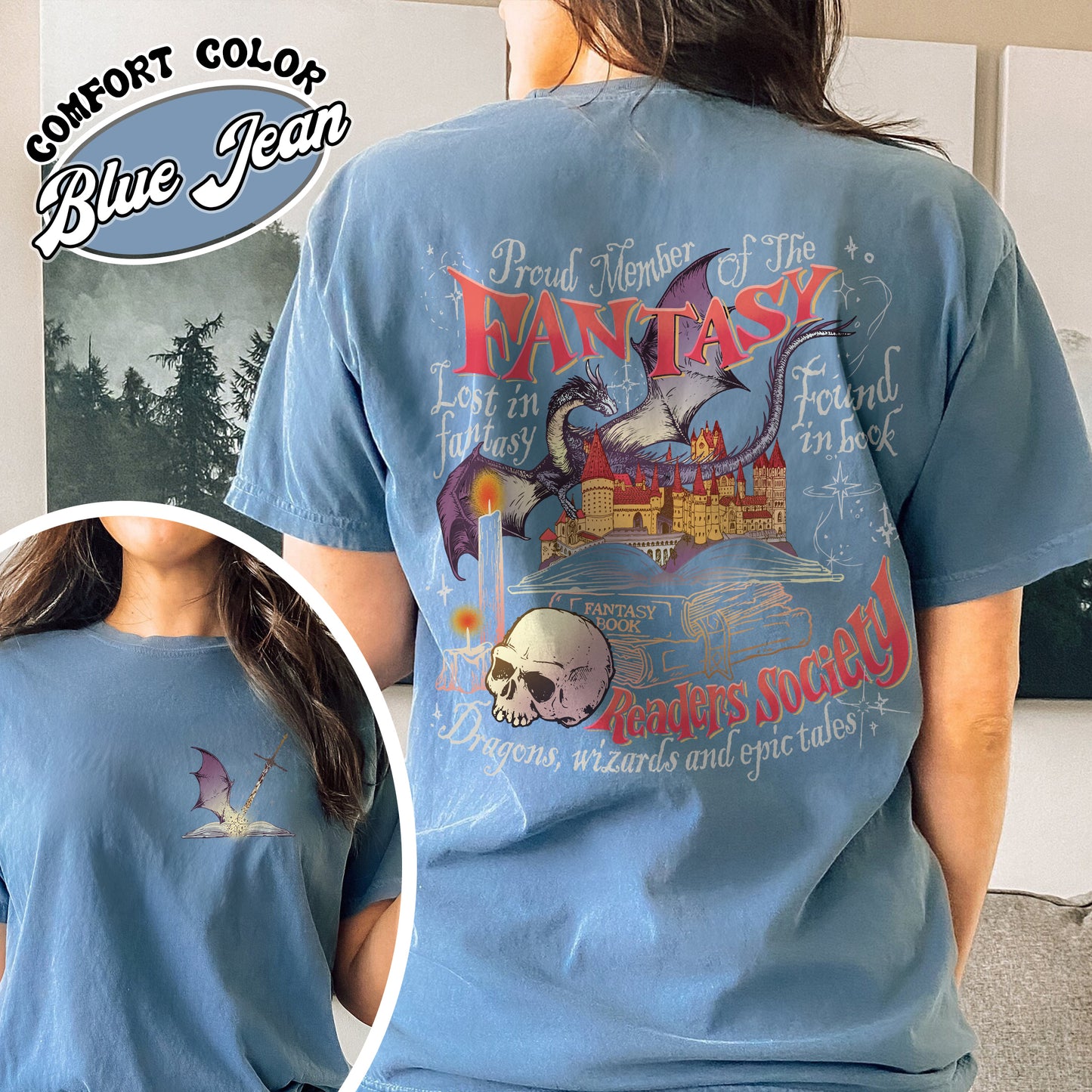 Fantasy Reader Society Comfort Color Shirt,Fantasy Reader Society Shirt,Fantasy Reader Book Shirt,Read Books Stay Weird, Romantasy Readers Society,Dragon Rider