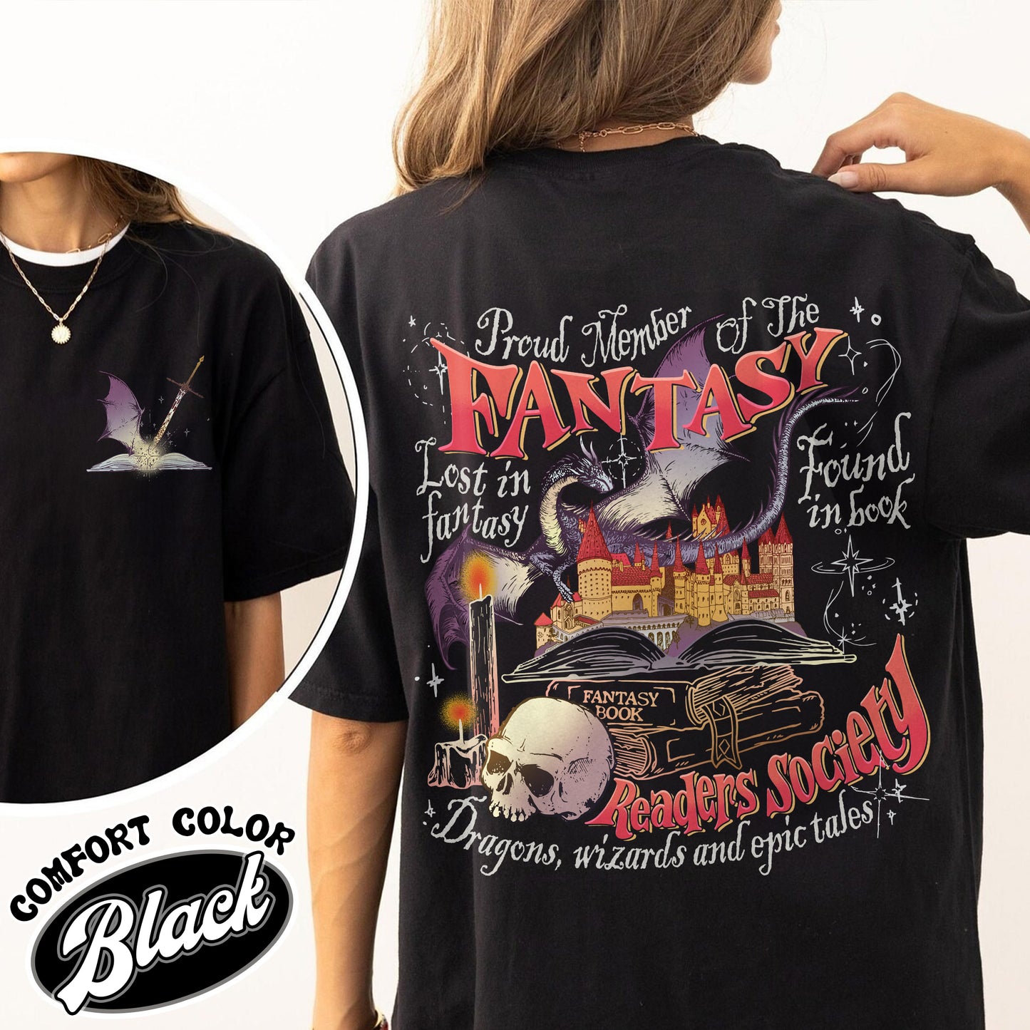 Fantasy Reader Society Comfort Color Shirt,Fantasy Reader Society Shirt,Fantasy Reader Book Shirt,Read Books Stay Weird, Romantasy Readers Society,Dragon Rider