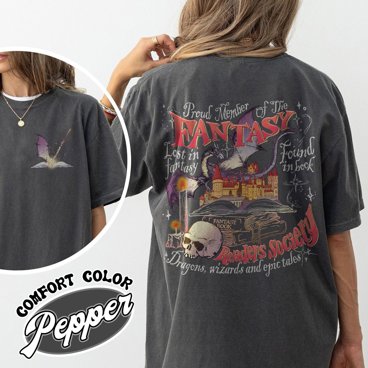 Fantasy Reader Society Comfort Color Shirt,Fantasy Reader Society Shirt,Fantasy Reader Book Shirt,Read Books Stay Weird, Romantasy Readers Society,Dragon Rider