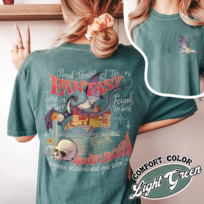 Fantasy Reader Society Comfort Color Shirt,Fantasy Reader Society Shirt,Fantasy Reader Book Shirt,Read Books Stay Weird, Romantasy Readers Society,Dragon Rider