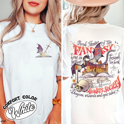 Fantasy Reader Society Comfort Color Shirt,Fantasy Reader Society Shirt,Fantasy Reader Book Shirt,Read Books Stay Weird, Romantasy Readers Society,Dragon Rider