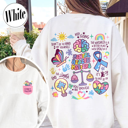 Mental Health Sweatshirt,It Is Okay To Feel All The Feels,Its Okay To Feel All The Feels Inside Out