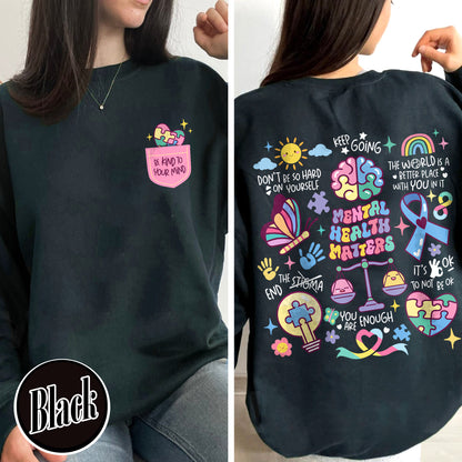 Mental Health Sweatshirt,It Is Okay To Feel All The Feels,Its Okay To Feel All The Feels Inside Out