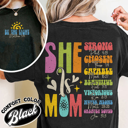 She Is Mom Christian Comfort Colors Shirt, Bible Verses Shirt, Empowered Women Shirt, Christian Mom Shirt, She Is Mom T Shirt, She Is Strong Mom Shirt, Mom Tees