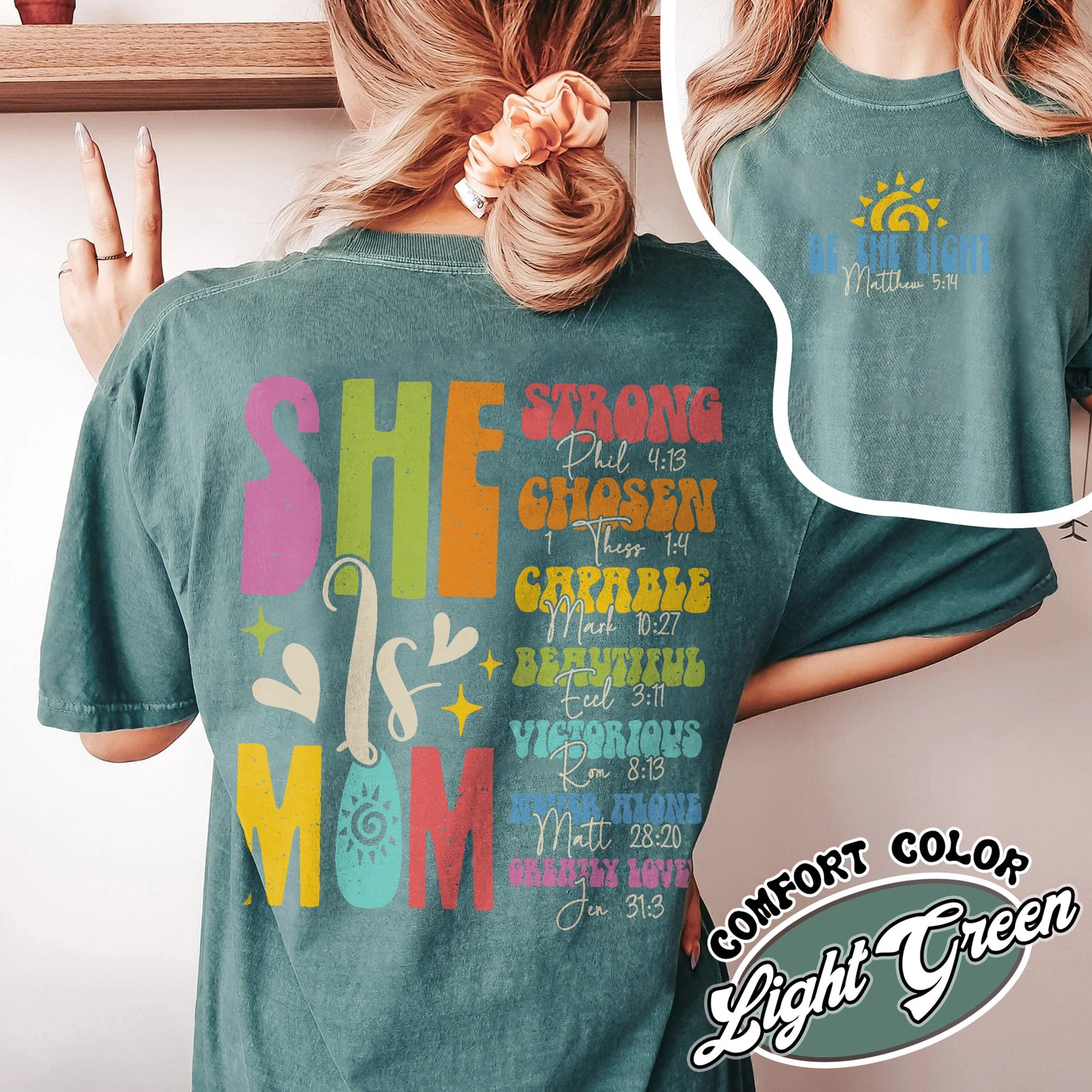 She Is Mom Christian Comfort Colors Shirt, Bible Verses Shirt, Empowered Women Shirt, Christian Mom Shirt, She Is Mom T Shirt, She Is Strong Mom Shirt, Mom Tees