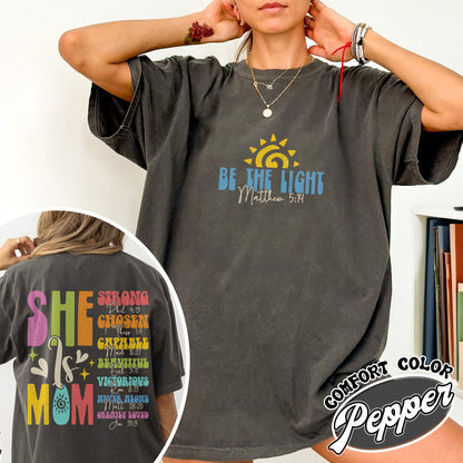 She Is Mom Christian Comfort Colors Shirt, Bible Verses Shirt, Empowered Women Shirt, Christian Mom Shirt, She Is Mom T Shirt, She Is Strong Mom Shirt, Mom Tees