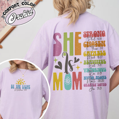 She Is Mom Christian Comfort Colors Shirt, Bible Verses Shirt, Empowered Women Shirt, Christian Mom Shirt, She Is Mom T Shirt, She Is Strong Mom Shirt, Mom Tees