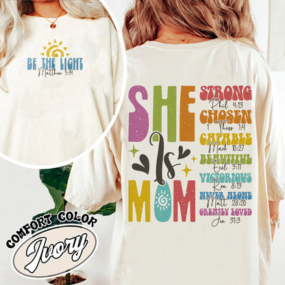 She Is Mom Christian Comfort Colors Shirt, Bible Verses Shirt, Empowered Women Shirt, Christian Mom Shirt, She Is Mom T Shirt, She Is Strong Mom Shirt, Mom Tees