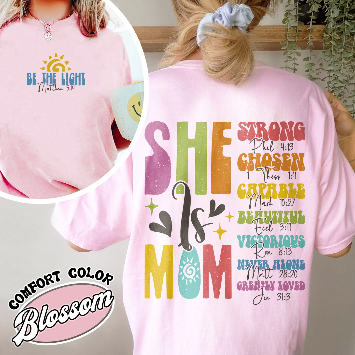 She Is Mom Christian Comfort Colors Shirt, Bible Verses Shirt, Empowered Women Shirt, Christian Mom Shirt, She Is Mom T Shirt, She Is Strong Mom Shirt, Mom Tees