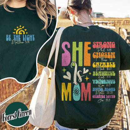 She Is Mom Christian Sweatshirt, Bible Verses Sweatshirt, Empowered Women Sweatshirt, Christian Mom Sweatshirt, She Is Mom Sweatshirt, She Is Strong Mom Sweatshirt, Mom Sweatshirt