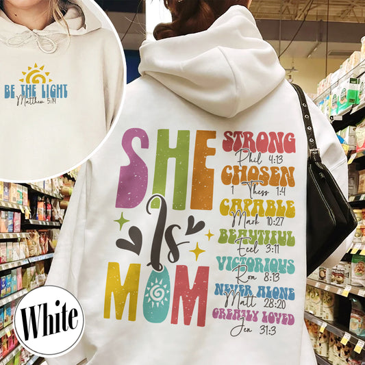 She Is Mom Christian Hoodie, Bible Verses Hoodie, Empowered Women Hoodie, Christian Mom Hoodie, She Is Mom Hoodie, She Is Strong Mom Hoodie, Mom Hoodie