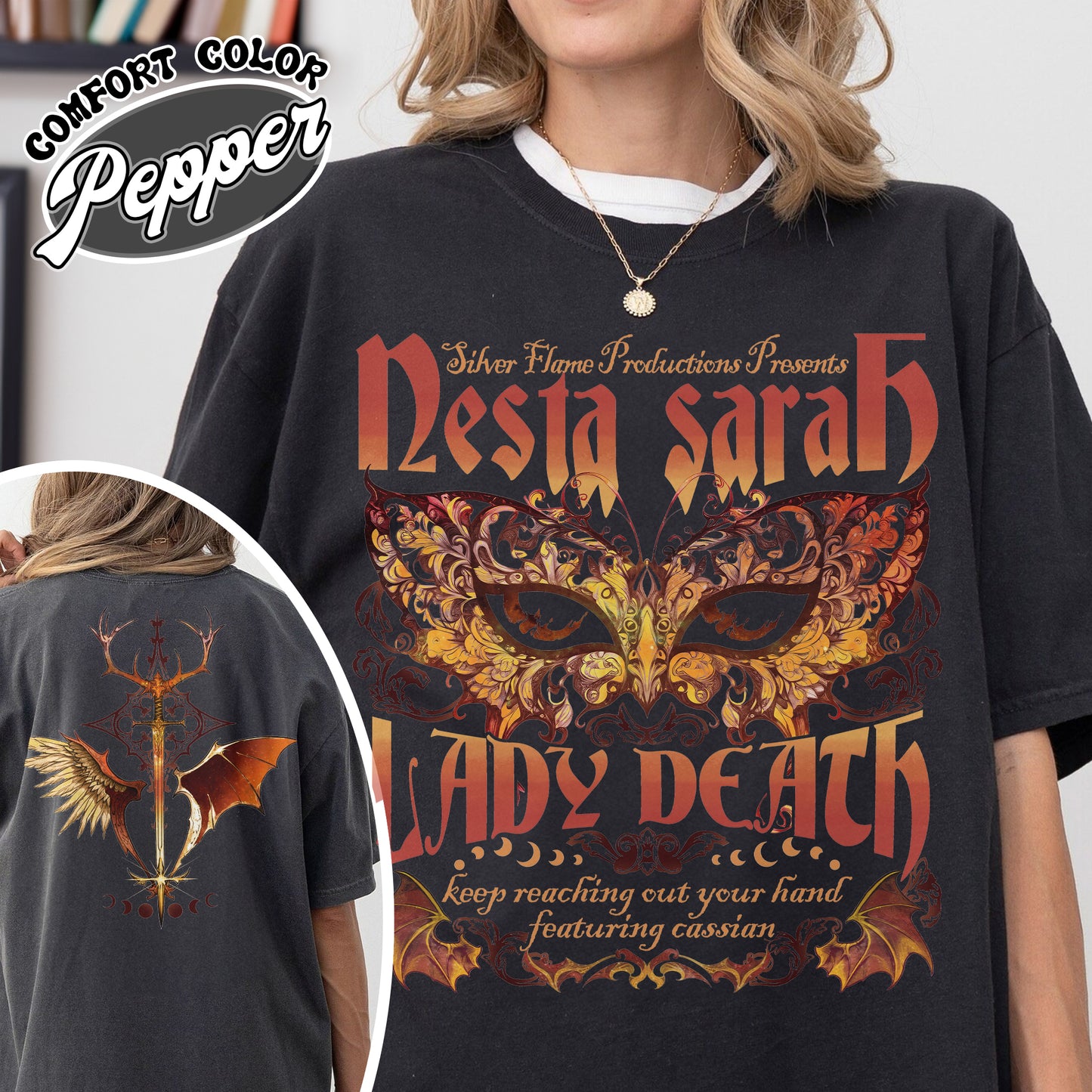 Sarah J Maas Merch Nesta Comfort Colors Shirt, Acotar Book Series, Velaris Acotar Shirt, Lady Death Shirt, Nesta Archeron Lady Death Shirt, Lady Death ACOSF