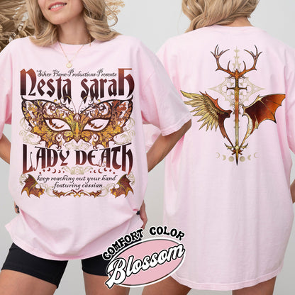 Sarah J Maas Merch Nesta Comfort Colors Shirt, Acotar Book Series, Velaris Acotar Shirt, Lady Death Shirt, Nesta Archeron Lady Death Shirt, Lady Death ACOSF