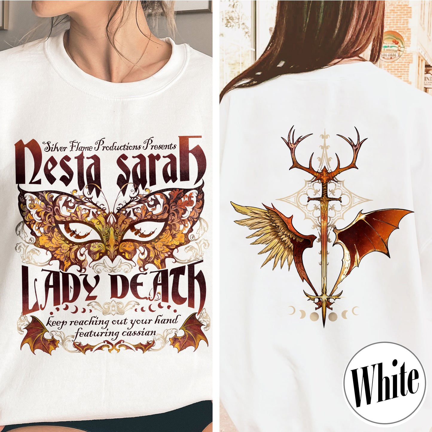 Sarah J Maas Merch Nesta Sweatshirt, Acotar Book Series, Velaris Acotar Sweatshirt, Lady Death Sweatshirt, Nesta Archeron Lady Death Sweatshirt, Lady Death ACOSF