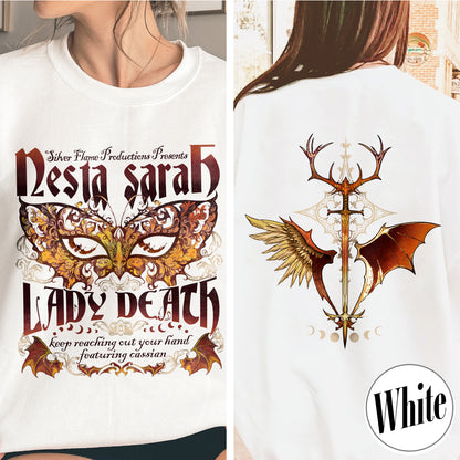 Sarah J Maas Merch Nesta Sweatshirt, Acotar Book Series, Velaris Acotar Sweatshirt, Lady Death Sweatshirt, Nesta Archeron Lady Death Sweatshirt, Lady Death ACOSF