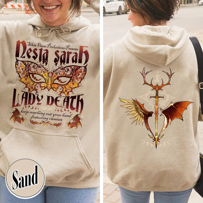 Sarah J Maas Merch Nesta Hoodie, Acotar Book Series, Velaris Acotar Hoodie, Lady Death Hoodie, Nesta Archeron Lady Death Hoodie, Lady Death ACOSF