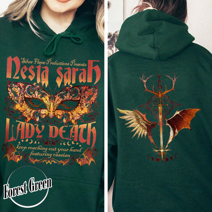 Sarah J Maas Merch Nesta Hoodie, Acotar Book Series, Velaris Acotar Hoodie, Lady Death Hoodie, Nesta Archeron Lady Death Hoodie, Lady Death ACOSF