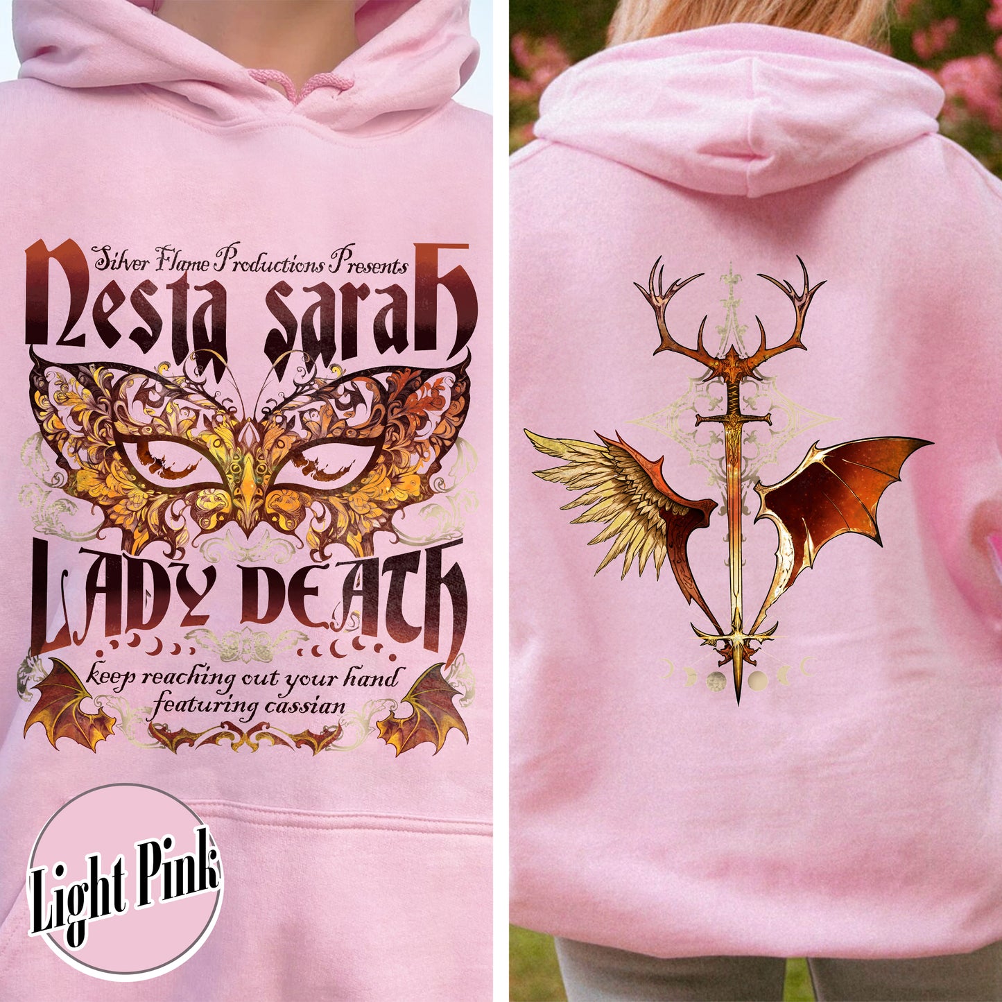 Sarah J Maas Merch Nesta Hoodie, Acotar Book Series, Velaris Acotar Hoodie, Lady Death Hoodie, Nesta Archeron Lady Death Hoodie, Lady Death ACOSF