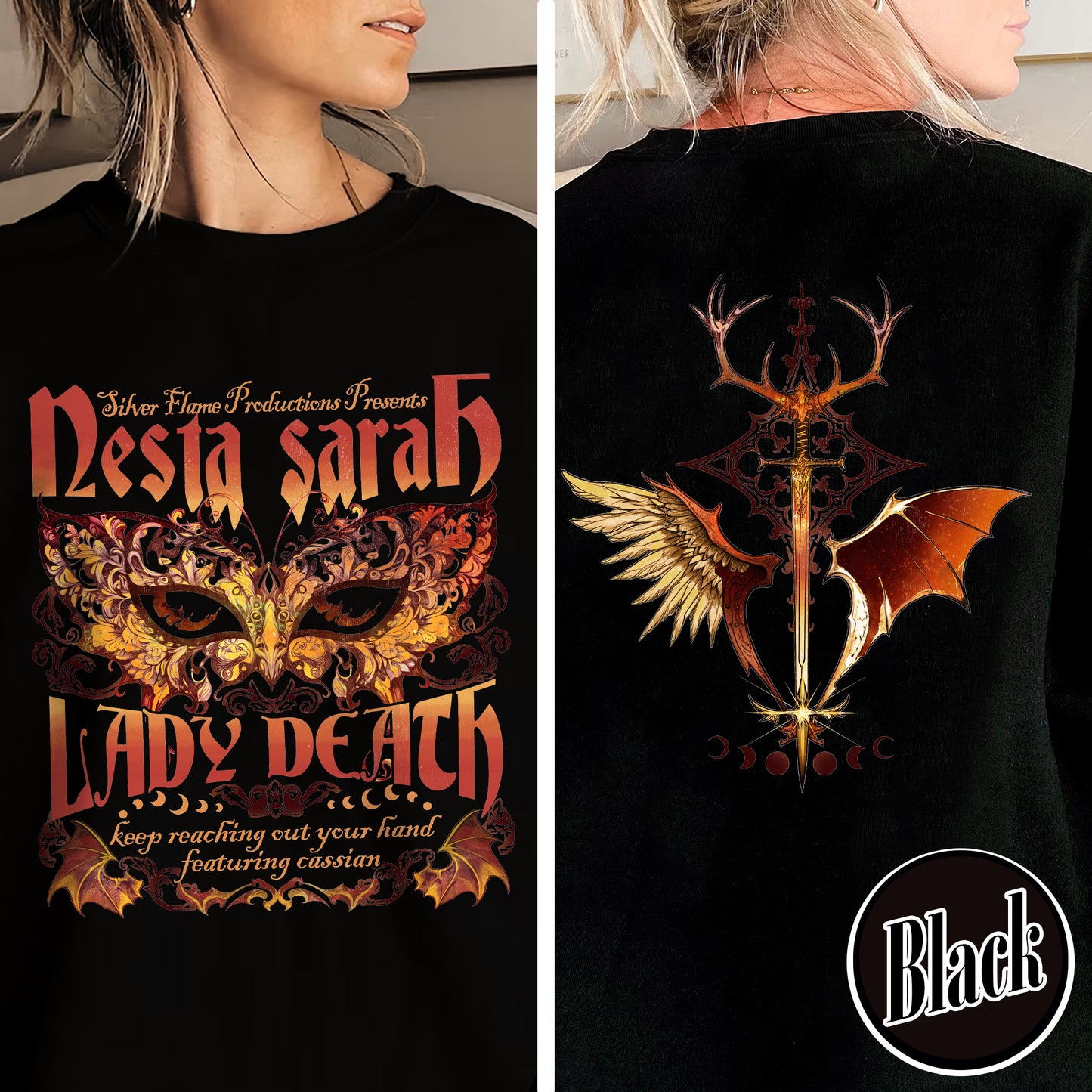 Sarah J Maas Merch Nesta Sweatshirt, Acotar Book Series, Velaris Acotar Sweatshirt, Lady Death Sweatshirt, Nesta Archeron Lady Death Sweatshirt, Lady Death ACOSF