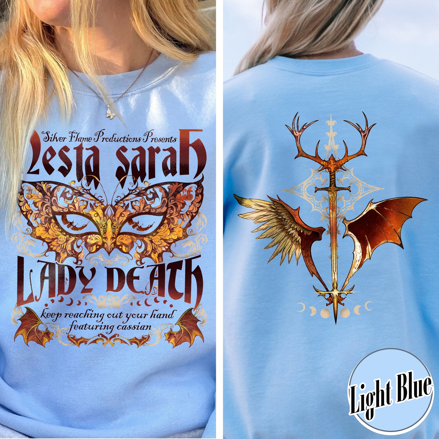 Sarah J Maas Merch Nesta Sweatshirt, Acotar Book Series, Velaris Acotar Sweatshirt, Lady Death Sweatshirt, Nesta Archeron Lady Death Sweatshirt, Lady Death ACOSF