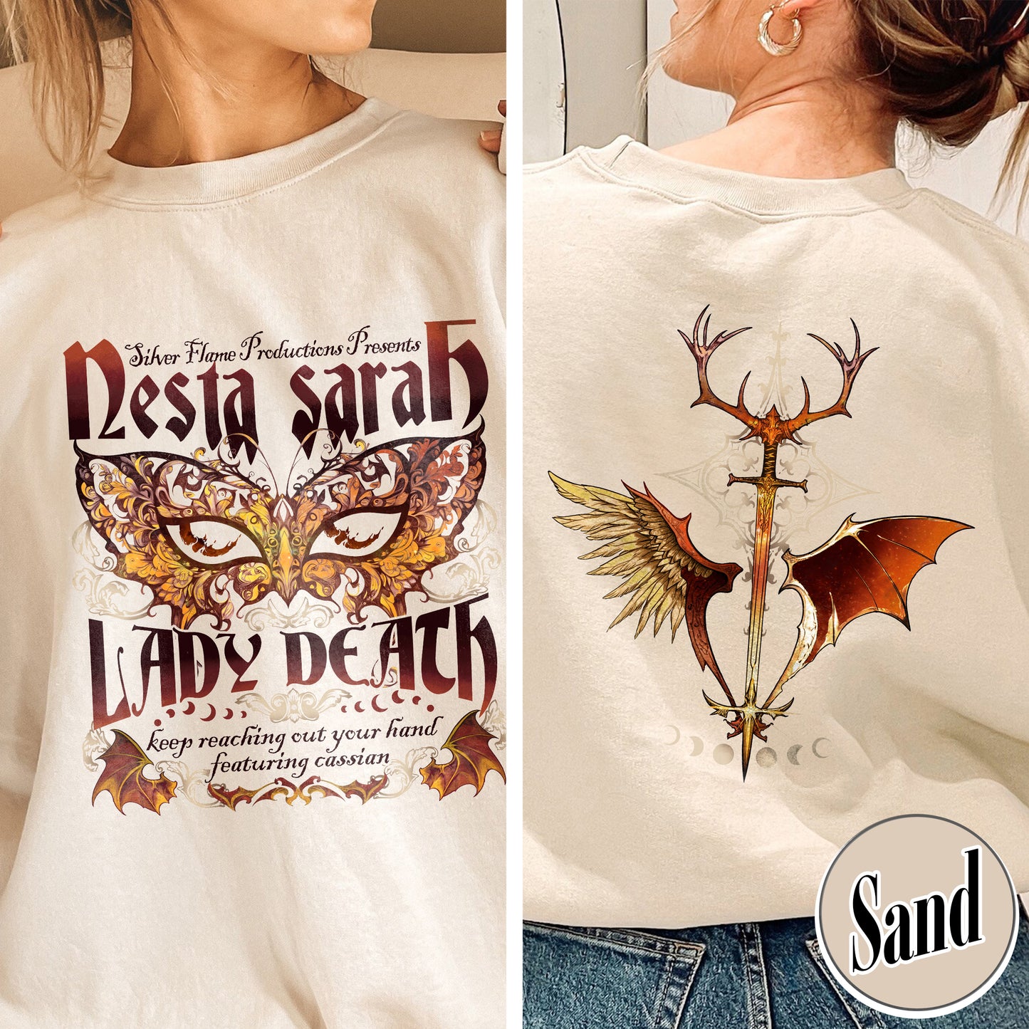 Sarah J Maas Merch Nesta Sweatshirt, Acotar Book Series, Velaris Acotar Sweatshirt, Lady Death Sweatshirt, Nesta Archeron Lady Death Sweatshirt, Lady Death ACOSF