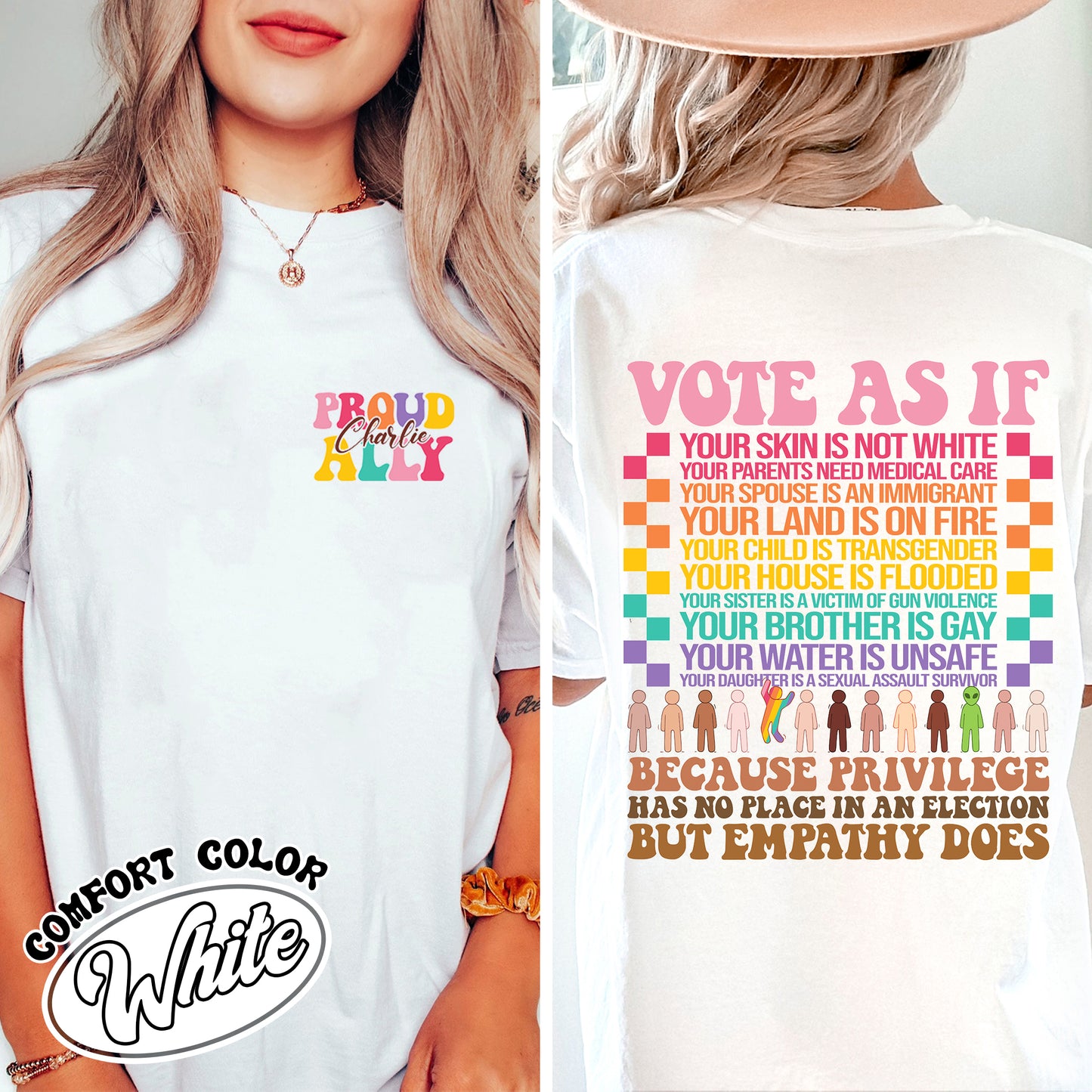 Vote As if Comfort Colors Shirt, Pride 2024 Shirt, LGBTQ Mother Shirt, Vote Shirt, LGBTQ Shirt, Pride Month, Human Rights Shirt, Custom Proud Ally Shirt